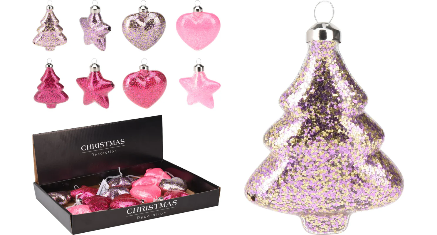 Vánoční ozdoba skleněná sada 12 ks