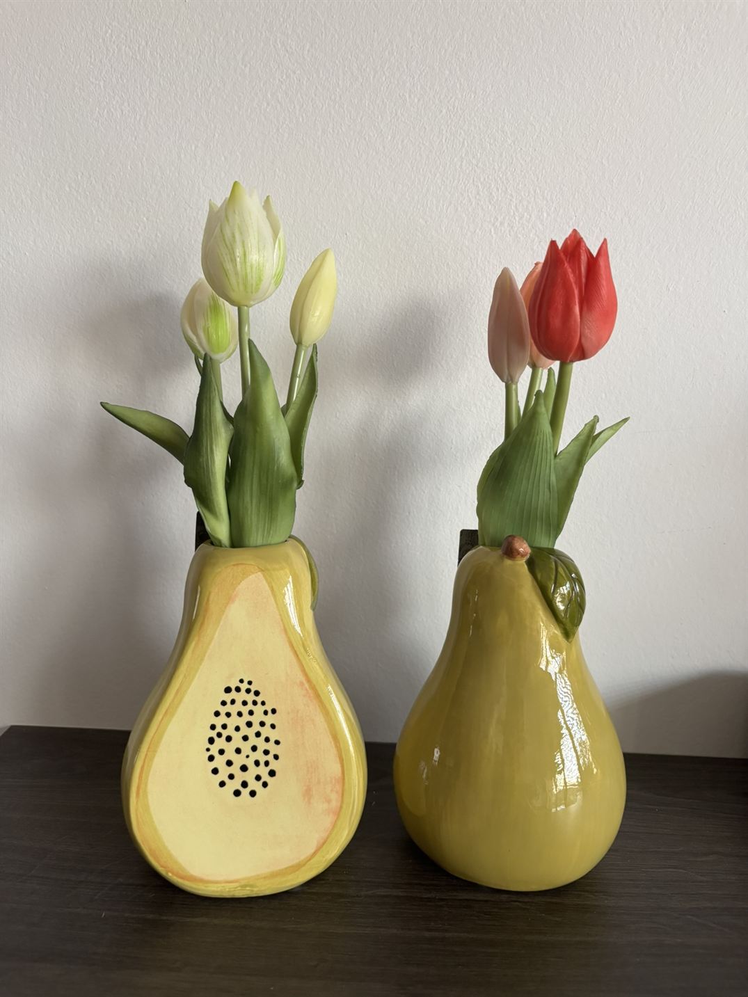 Ovoce hruška 15 cm váza sada 2 ks